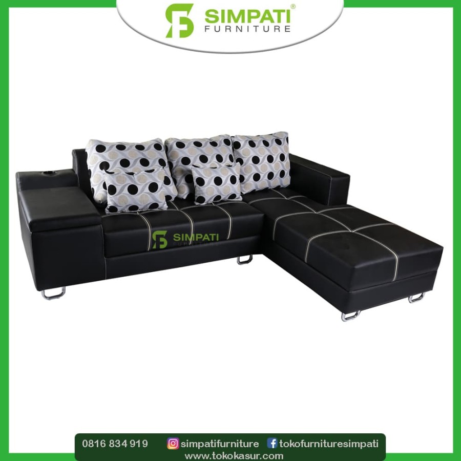 Sofa Minimalis L Box Warna Hitam